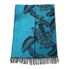 Scarves Winter Scarf Women Woven Long Shawls Fashion Jacquard Pashmina Peacock Feather Arrival