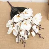 Decorative Flowers Artificial Orchid Autumn Butterfly Silk Fake Flower Wedding Home Christmas Decoration Room Bouquet Decor