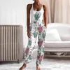 Women's Two Piece Pants Women Fashion Leopard Print Set For Sleeveless Vest Top And Long Casual Outfit High Waist With Pocket