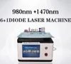 Clinic use 980nm +1470nm Diode Laser For Hemorrhoids Surgery Skin/EVLT/PLDD/Dental Tightening /blood spider veins removal lipolysis liposuction surgery machine