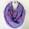 Scarves Fashion Flamingos Infinity Scarf Animal Small Circle In Beige Grey Loop Bird Ring For Women