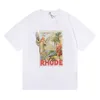 Mens Designer Rhude T Shirt Casual Short Sleeves Fashion Letter Printing High Quality Men Women Hip Hop Tees Size S-XL