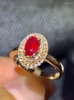 Cluster Rings KJJEAXCMY Fine Jewelry 18K Gold Inlaid Natural Ruby Female Ring Support Test