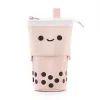 UPS Söt Boba Milk Tea Telescopic Pen Bag Pencil Holder Stationery Case Stand Up Pencil Case Stationery Pouch Box For Students 6.11