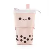 UPS 귀여운 Boba Milk Tea 망원경 펜 가방 연필 홀더 문구 케이스 스탠드 업 연필 케이스 문구 파우치 상자 6.11