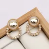 20style Designers Lettre de boucle d'oreille Stud célèbre Femmes Elegant Round Pearl Oreads Party Party Jewerlry High Quality Gold plaqué