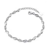 Link Bracelets Fashion Geometric Crystal Charm &Bangle For Women Girls Elegant Birthday Wedding Party Jewelry Sl092