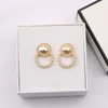 20style Designers Lettre de boucle d'oreille Stud célèbre Femmes Elegant Round Pearl Oreads Party Party Jewerlry High Quality Gold plaqué