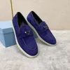 Summer Walk Men's Loafers Dress Sneakers Shoes Flat Low Top Suede Cow Leather Oxfords Suede Moccasins Rubber Sole Gentleman Footwear