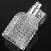 30ml Essential Oil Perfume Bottle Clear Glass Square Grid Grain Mist Pump Spray Bottle For Travel Perfume Diffuser Wholesale Fpfss