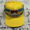 Boné de beisebol bordado listrado amarelo Rhude masculino feminino 1 1 chapéu ajustável protetor solar externo de alta qualidade aba larga246c