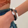 Strand Fashion Trend Unique Design Elegant Delicate Yin Yang Tai Chi Pärled Armband Par Smycken Party Premium Present Wholesale