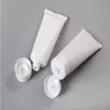 Tubo cosmético de plástico branco recarregável para bálsamo labial embalagem de teste garrafa de cabeça para baixo espremida para creme para as mãos xampu protetor solar Iwkea