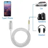 USB C till 3,5 mm aux -hörlurar typ C -ljudkablar Jackadapter för Samsung Huawei Mate 20 P30 Pro LG S20 Plus smartphone