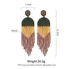 Long Boho -uttalande pärlstörning Tassel dingle örhängen stora stora bohemiska handgjorda fröpärla droppörhängen för kvinnor