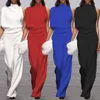 Kvinnors jumpsuits Rompers Elegant Woman Women Jumpsuit Overalls For Women's Summer Solid Color Sleeveless Wide Leg Jumpsuits Loose Work Wear 230609