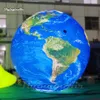 Beautiful Huge Lighting Blue Inflatable Earth Ball Hanging Sphere Solar System Planet Balloon Illuminated Globe For Suspension or Gound