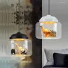 Lámparas colgantes Lámpara moderna Hogar Led Dibujos animados Lámparas colgantes Animales Niños Dormitorio Iluminación interior Sala de estar Decoración creativa