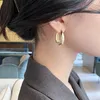 Hoop Earrings Vintage Elegant Smooth Metal U-Shaped For Women Temperament Gold Color Oval Female Trendy Party Jewelry