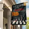 1 st 12x18 Inch Welkom bij Onze Nachtmerrie Familie Horror Decor Halloween Vlag Teken Verticale jack-Sally Tuin Vlag Huis Vlag Voor Tuin Boerderij Outdoor