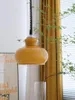 Lâmpadas pendentes 2023 medievais nórdico francês lustre de vidro de leite pós-moderno verde laranja estudo sala de jantar quarto lâmpada