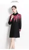 Casual Dresses 2023 New Fashion Summer Runway Vintage Floral Print Dress Long Sleeve Women's Leapel Ladies Casual Evening Party Mini Vestidos
