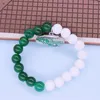 Strand Drop Sale Handmade Elastics Adjust 10MM White Green Beads Women Social Symbol 1946 The Links Incorporated Bracelets For