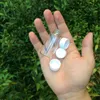 Cute Glass Bottles With White Plastic Cap Transparent Glass Vials Plastic Jars Bottles 8ml 25ml 50pcs Well Packing Rsclv