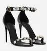 Été Marque Sandales Polies Chaussures Femmes Strass Goujons En Cuir Verni Or Argent Noir Talons Hauts Robe De Soirée De Mariage Dame Sexy Marche EU35-43