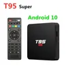 Android 10スマートテレビボックスT95スーパー2GB 16GB 4K 3D Google YouTubeメディアプレーヤーHDネットワークスマートTVセットトップボックスセットトップ