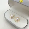 Stud Earrings Arrival Natural Freshwater Pearl Trendy Simple Flower Design 14K Gold Filled Female Jewelry For Women Gifts