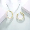 Boucles d'oreilles cerceau perles de verre pour femmes cuivre cercle femme boucle d'oreille mode fête mariage bijoux Pendientes Mujer 2023