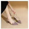 Dress Shoes Brand String Bead Women Pumps Sexy Clear PVC Slingback High Heels Pointed Summer Ladies Wedding Bridal Shoe Fashion