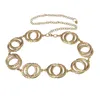 Riemen Vrouwen Metalen Dubbele Ring Taille Ketting Mode Gouden Riem Vrouwen Ronde Zilveren Vrouwelijke Jeans Jurk Tailleband