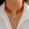 Kedjor ingesight.z enkla kristallpärlor multicolor glas choker halsband för kvinnor oregelbundna imitation pärlor krage juvelig gåva