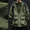 Men's Jackets Spring Windproof Waterproof Jacket Men Thickened Workwear Large Size Winter Mountaineering Army Green Coat