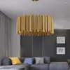 Lampadari Lampadario moderno Luci a led di lusso in oro Soggiorno El Ristorante Decorazione Corpo in acciaio inossidabile spazzolato