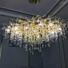 Chandeliers Modern Luxury Ceiling Chandelier Lighting Crystal LED Living Room Decoration Villa Water Drop Pendant Lamp