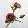 Decorative Flowers Large Peony 2 Heads/branch Artificial For Party Wedding Decoration White Fake Open Roses Flores Artificiales