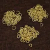 Hooks 20Pcs Solid Brass Open O Ring Seam Round Jump Garments Shoes Leather Jewelry Repair Connectors 9mm 10mm 12mm