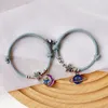 Bracelets porte-bonheur mode Simple Couple Bracelet pour femmes hommes amoureux personnalité astronaute étoile à la main tressé bijoux
