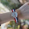 Europejski i amerykański zegarek: para zegarków mężczyzn i kobiet, nylonowy pasek uczniów szkół średnich, kwarcowy zegarek