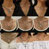 Chaînes mode Vintage multicouche pièce chaîne collier ras du cou pour les femmes or argent couleur Portrait gros colliers