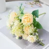 Flores decorativas rosas artificiais de seda branca peônia flor rosa de alta qualidade buquê de noiva mesa de casamento faça você mesmo decoração de casa falsa