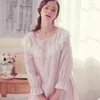 Women's Sleepwear Arrival Women Royal Princess Pure Cotton Autumn Nightgown Sleep Wear Gowns Lady Lounge Appael Retro Night QW1874