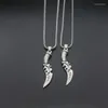 Pendant Necklaces 2023 Hip Hop Sword Dagger Knife Stainless Steel Necklace For Men Male Bike Jewelry