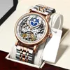 Orologi da polso KINYUED Business Tourbillon Orologi meccanici Orologi automatici da uomo Moon Phase Orologio da polso Full Steel Relojes Hombre