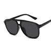 Lunettes de soleil 2023 couleur bonbon surdimensionné femme marque Designer femme Double pont lunettes miroir noir Oculos