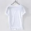 Men's T-Shirts 100% Cotton Retro Raw Edge Color T-shirt for Men -Lightweight Breathable Slim-fit Solid Color V-neck Casual Color Tee -Basic Top 230609