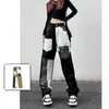 Women's Jeans Patchwork Oversized Women Y2k Casual Loose Trousers Streetwear Clothing Full Length Vintage High Waisted